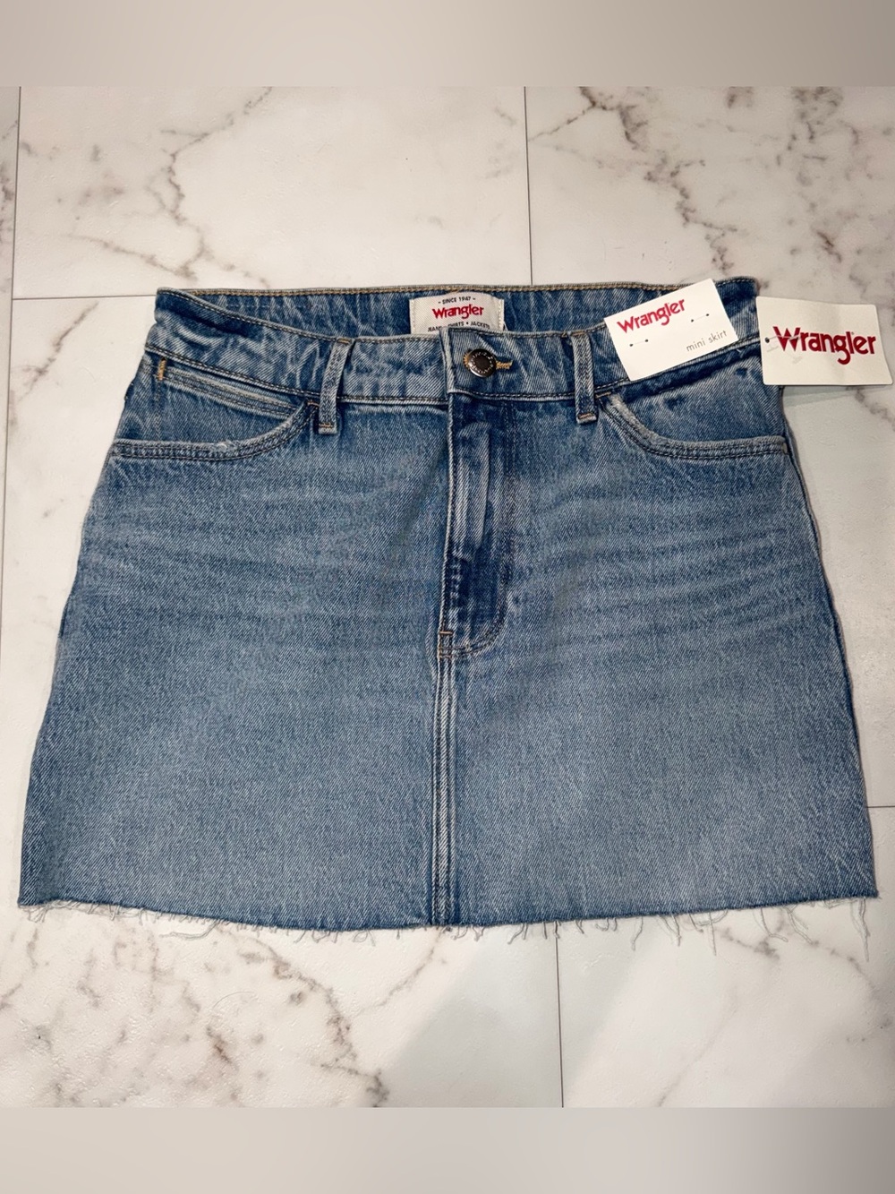Wrangler Light Wash Denim Mini Skirt
